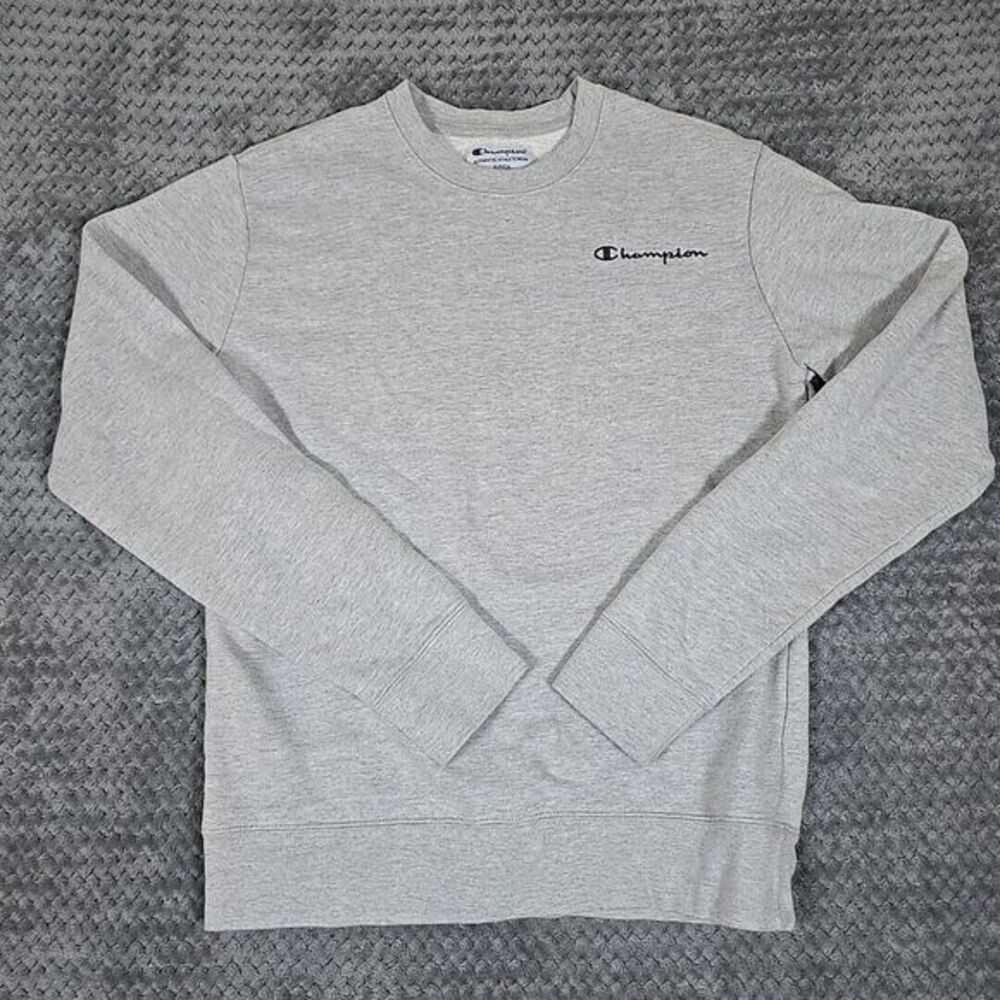 Champion Sweatshirt Mens Small Gray Crew Neck Activewear Sportswear Normcore
